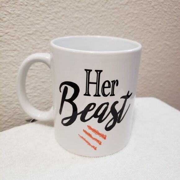 Coffee mugs, set of 2, His beauty & Her Beast - Picture 3 of 3